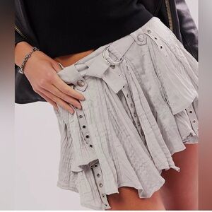 Free people rue mini skirt grommet